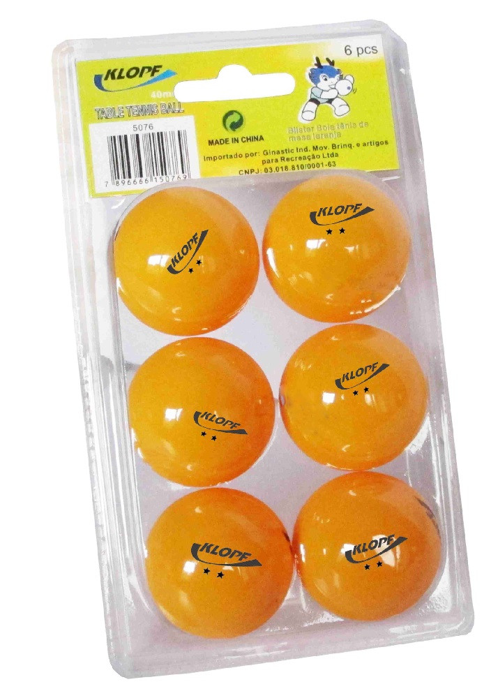 Blister com 06 Bolinhas Klopf para Tênis de Mesa Blister com 06 Bolinhas Klopf para Tênis de Mesa