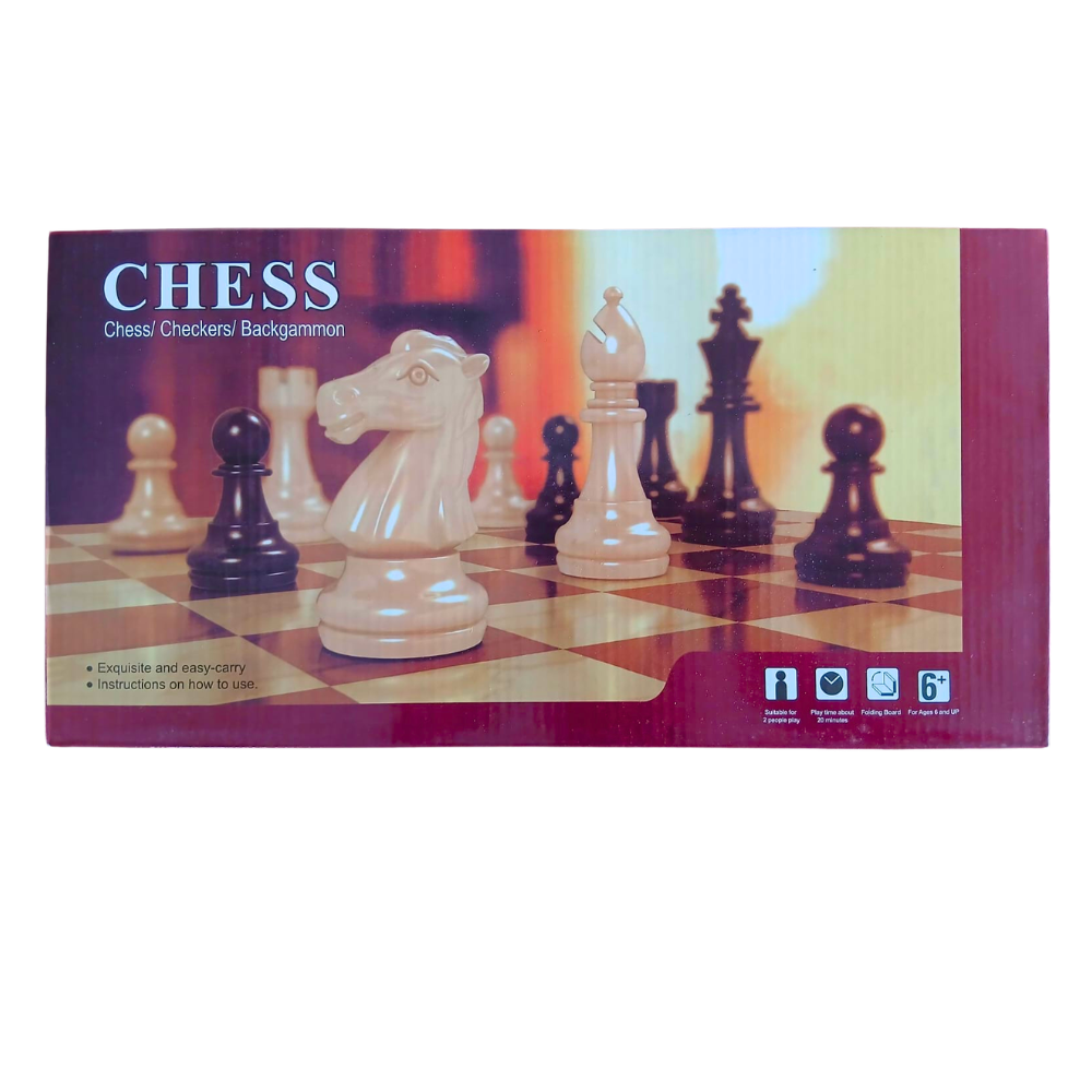 Jogo de Damas, Xadrez e Gamão em Madeira 